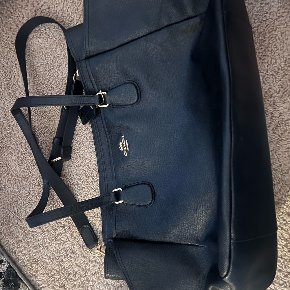 Coach Black Leather Tote Bag